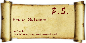 Prusz Salamon névjegykártya